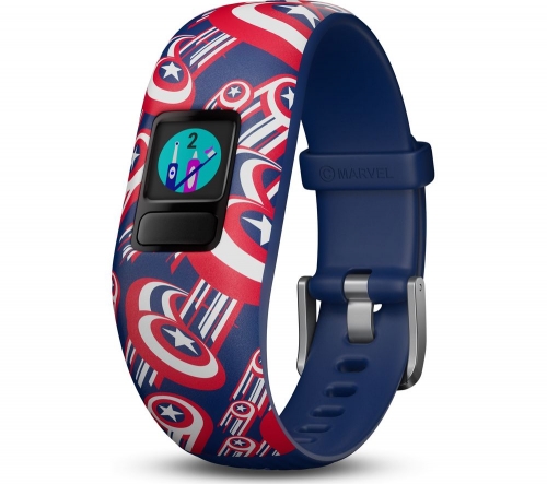 GARMIN vivofit jr 2 Kid's Activity Tracker - Captain America, Adjustable Band + vivofit jr 2 Kid's Activity Tracker - Marvel Avengers, Stretchy Band