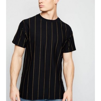 Black Wide Vertical Stripe T-Shirt