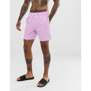 ASOS DESIGN swim shorts in lilac in mid length