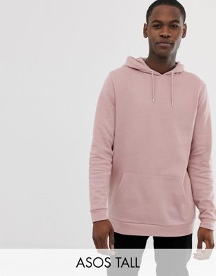 ASOS DESIGN Tall long line hoodie in pink