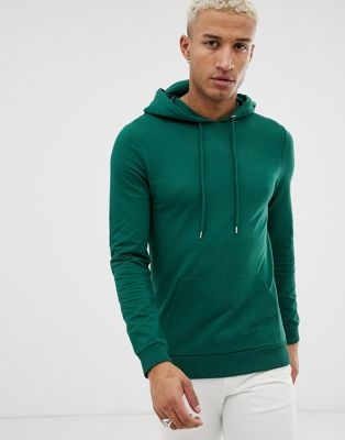 ASOS DESIGN muscle hoodie in green