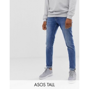 ASOS DESIGN Tall slim jeans in mid wash blue