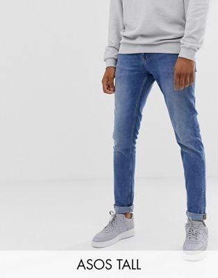 ASOS DESIGN Tall slim jeans in mid wash blue