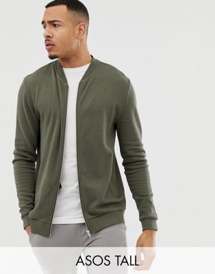 ASOS DESIGN Tall bomber jacket in khaki