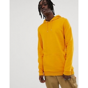 ASOS DESIGN longline hoodie in yellow