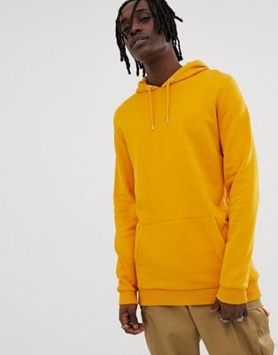 ASOS DESIGN longline hoodie in yellow