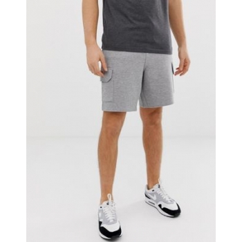 ASOS DESIGN jersey shorts with cargo pockets in grey marl