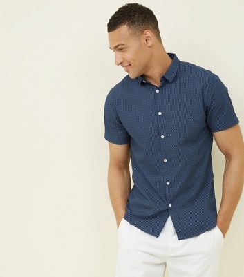 Navy Geo Print Shirt