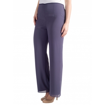 Chesca Satin Trim Chiffon Trousers, Hyacinth