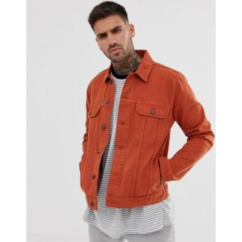 ASOS DESIGN western denim jacket in burnt orange