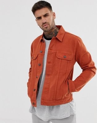 ASOS DESIGN western denim jacket in burnt orange