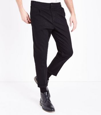 Black Pleated Front Trousers