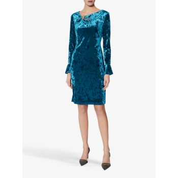 Gina Bacconi Cecilia Velvet Dress, Velvet Teal