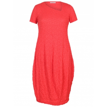 Chesca Asymmetric Neck Bubble Dress, Coral