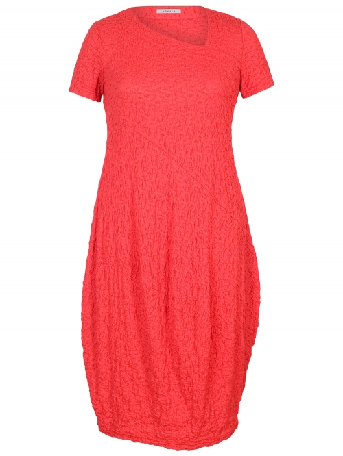 Chesca Asymmetric Neck Bubble Dress, Coral