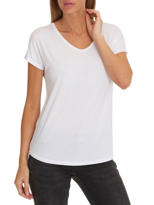 Betty Barclay V-Neck Cap Sleeve T-Shirt, Light Silver Melange