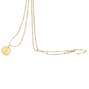 Missoma 18ct Gold Vermeil Initial Pendant Necklace, J