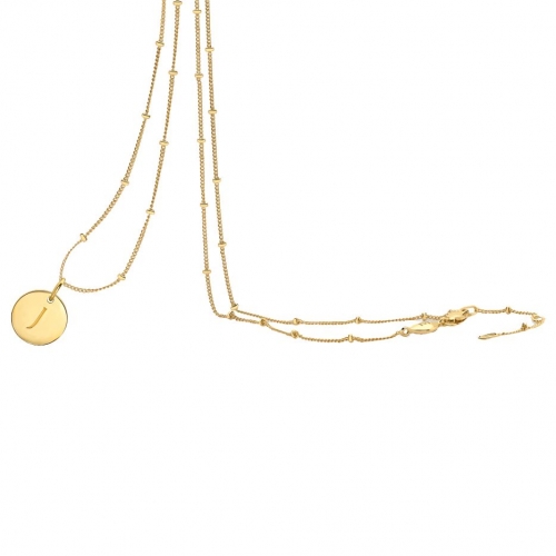 Missoma 18ct Gold Vermeil Initial Pendant Necklace, J