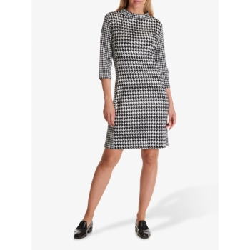 Betty Barclay Houndstooth Print Dress, Black/Cream