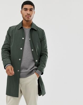 ASOS DESIGN shower resistant trench coat in green