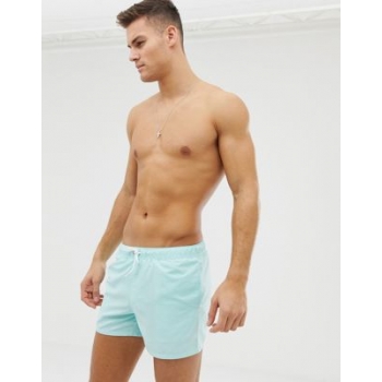 ASOS DESIGN swim shorts light blue short length