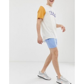 ASOS DESIGN jersey skinny shorts in blue