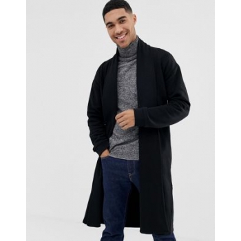 ASOS DESIGN jersey shawl neck cardigan jacket in black