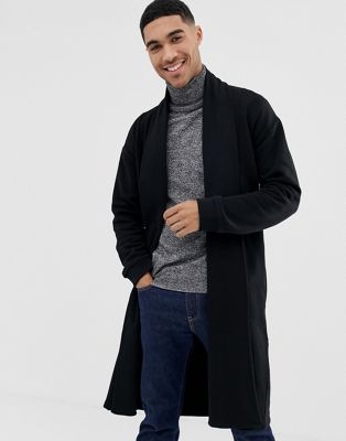 ASOS DESIGN jersey shawl neck cardigan jacket in black