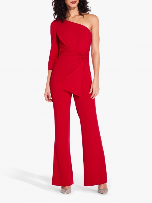 Adrianna Papell One Shoulder Jumpsuit, Dark Cherry