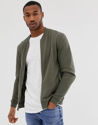 ASOS DESIGN bomber jacket in khaki