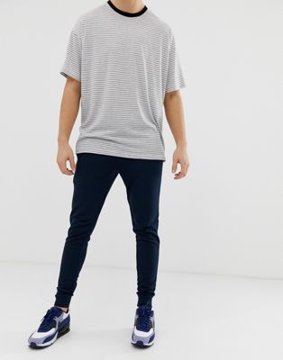 ASOS DESIGN skinny joggers in navy