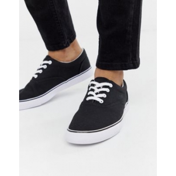 ASOS DESIGN lace up plimsolls in black