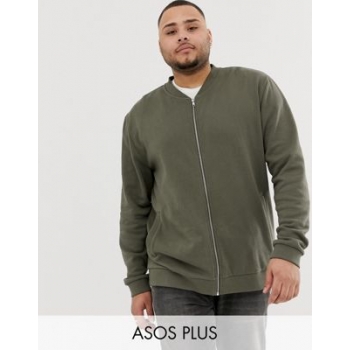 ASOS DESIGN Plus bomber jacket in khaki