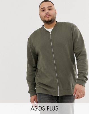 ASOS DESIGN Plus bomber jacket in khaki