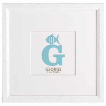 Letterfest Children's Name Animal Alphabet Framed Print, G - Goldfish