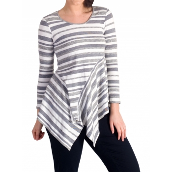 Chesca Stripe Jersey Top, Multi