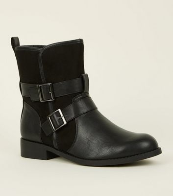 Black Borg Lined Biker Boots