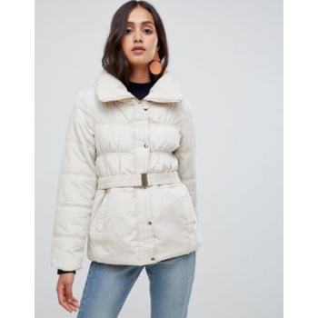 New Look short ruched padded coat