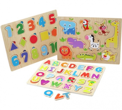 Chad Valley PlaySmart 3 Pack Wooden Puzzles