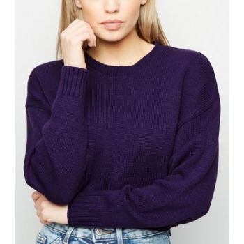 Dark Purple Boxy Crop Jumper