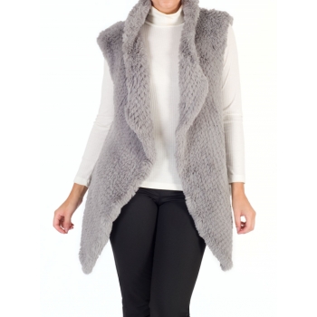 Chesca Faux Fur Gillet, Silver Grey