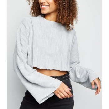 Cameo Rose Grey Stripe Cropped Jumper