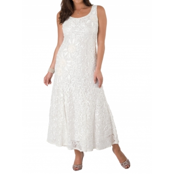 Chesca Lace Cornelli Embroidered Dress, Ivory