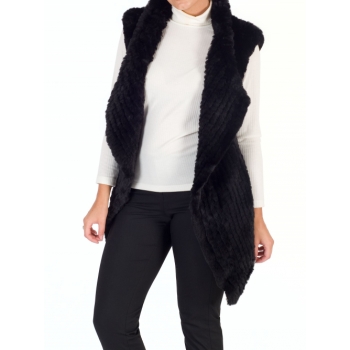 Chesca Faux Fur Gillet, Black