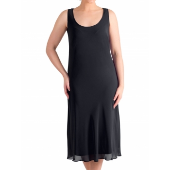 chesca Bias Cut Chiffon Dress, Black