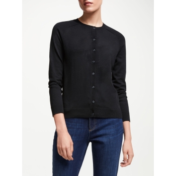 John Lewis & Partners Button Through Cardigan, Black