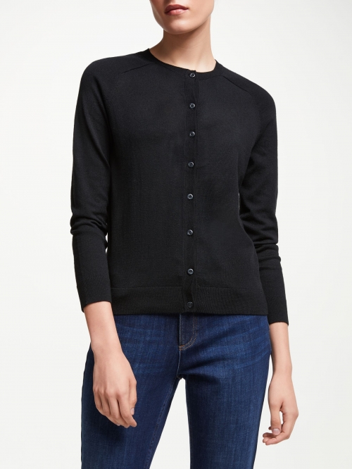 John Lewis & Partners Button Through Cardigan, Black