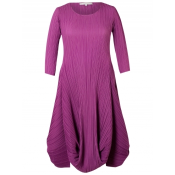 Chesca Crush Pleat Crepe Dress, Damson