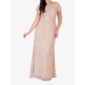 Chesca Allover Bead Dress, Blush