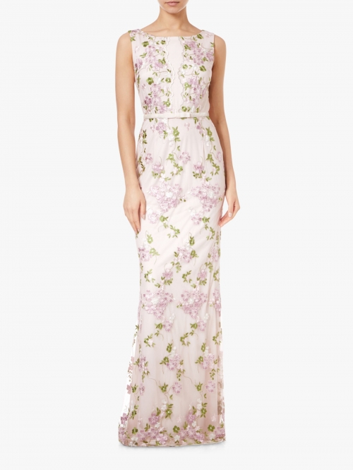 Adrianna Papell Embroidered Dress, Blush